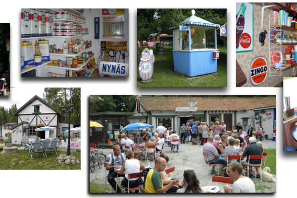 Olika interiörer vid Nostalgibyn. (Foto: Nostalgibyn)