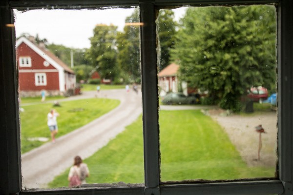 Handblåst glas i 'Åldermannastugan' (Wira museum)